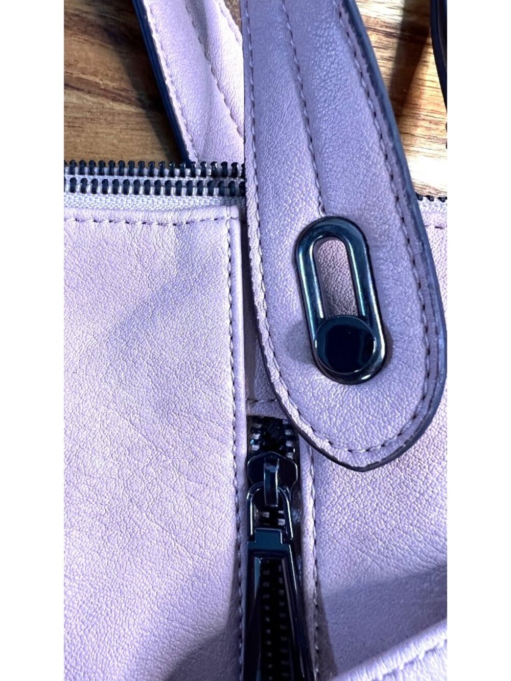 Jessica Simpson Roxanne Satchel pink double handles shoulder strap zippers - Picture 10 of 16